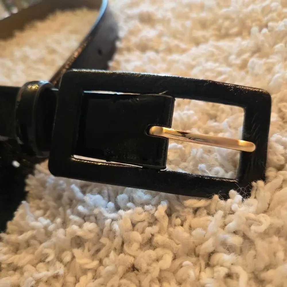 Talbots Black Patent Leather Belt Small